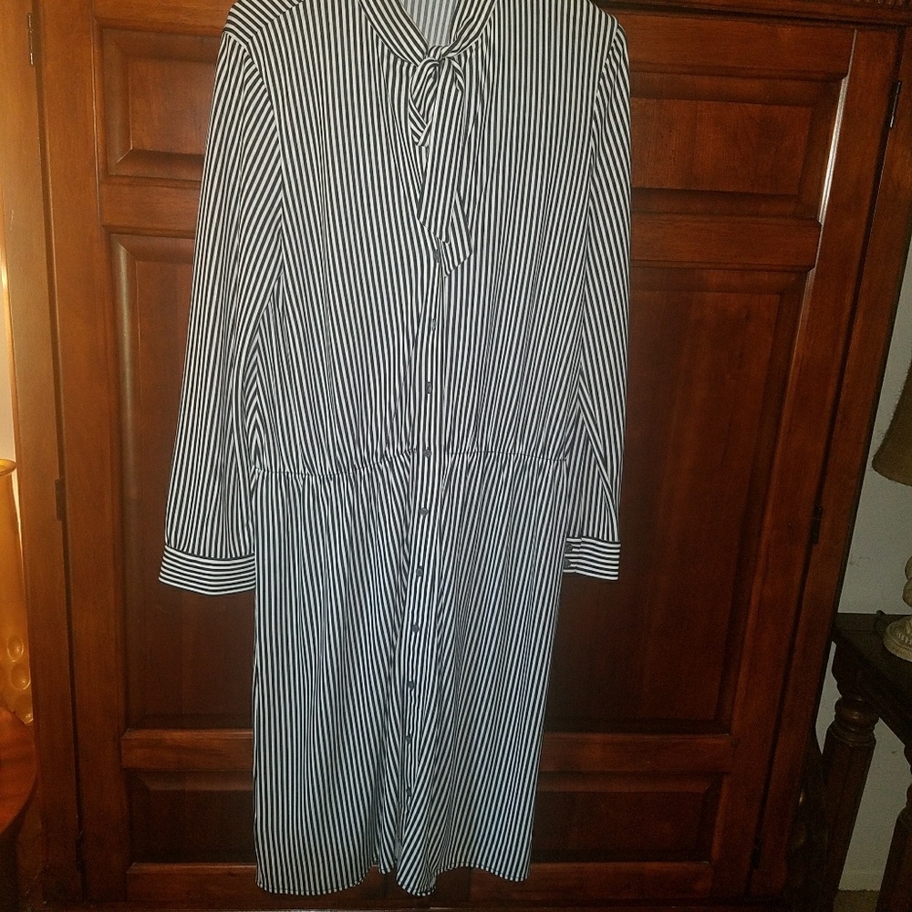 Ann Taylor black and white day to evening dress br